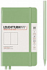 Записная книжка нелинованная Leuchtturm A6 187 стр., твердая обложка пастельный зеленый
