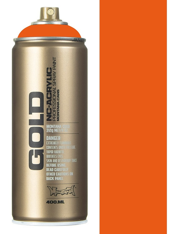 Краска для граффити Montana "Gold" 400 мл в аэрозоли, оранжевый шок 606x758