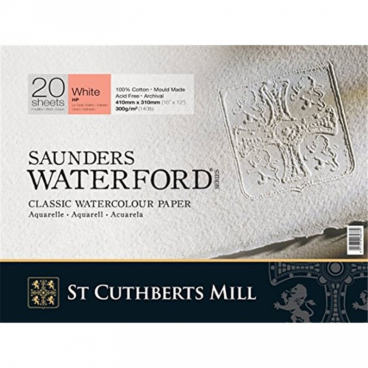 Альбом-склейка для акварели Saunders Waterford H.P. мелкое зерно 31*41 см 20 л 300 г белый