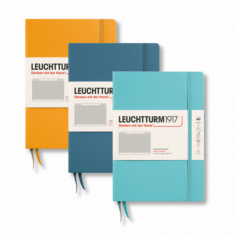 Записная книжка в клетку Leuchtturm Rising Colours А5 251 стр., твердая обложка 