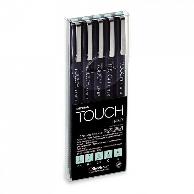 Набор линеров Touch Liner 5 шт. 0,1 мм-0,5 мм C, B, цвет серый холодный 606x758