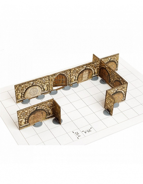 Игровой набор из картона "Подземелье. Стены на подставках"