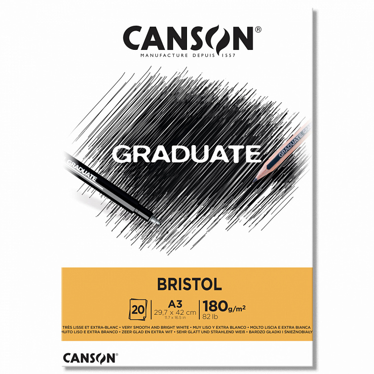 Альбом-склейка для смешанных техник Canson "Graduate Bristol"  20 л 180 г
