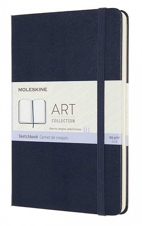 Блокнот для рисования нелинованный Moleskine "Art Sketchbook" 11,5х18 см 144 стр., обложка мягкая, синий