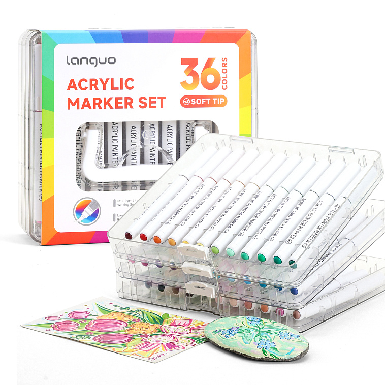 Набор маркеров акриловые Languo, 36 цветов 606x758