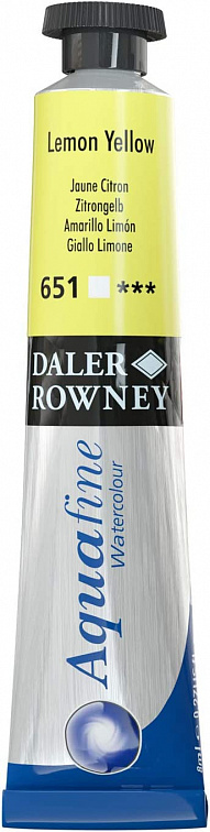 Акварель Daler-Rowney "AQUAFINE" в тубе 8 мл, желтый лимон 606x758