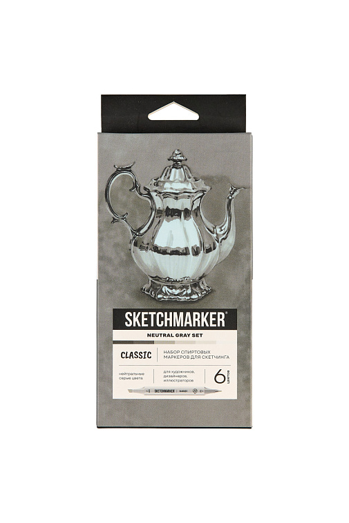 Набор маркеров Sketchmarker "Classic Neutral Gray Set" 6 цветов в картонной упаковке 606x758