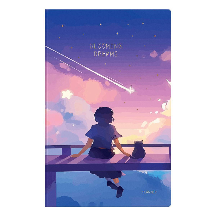 Планер недатированный, на скобе MESHU "Blooming dreams" 135*210 мм 32 л, матовая ламинация, голограф 606x758