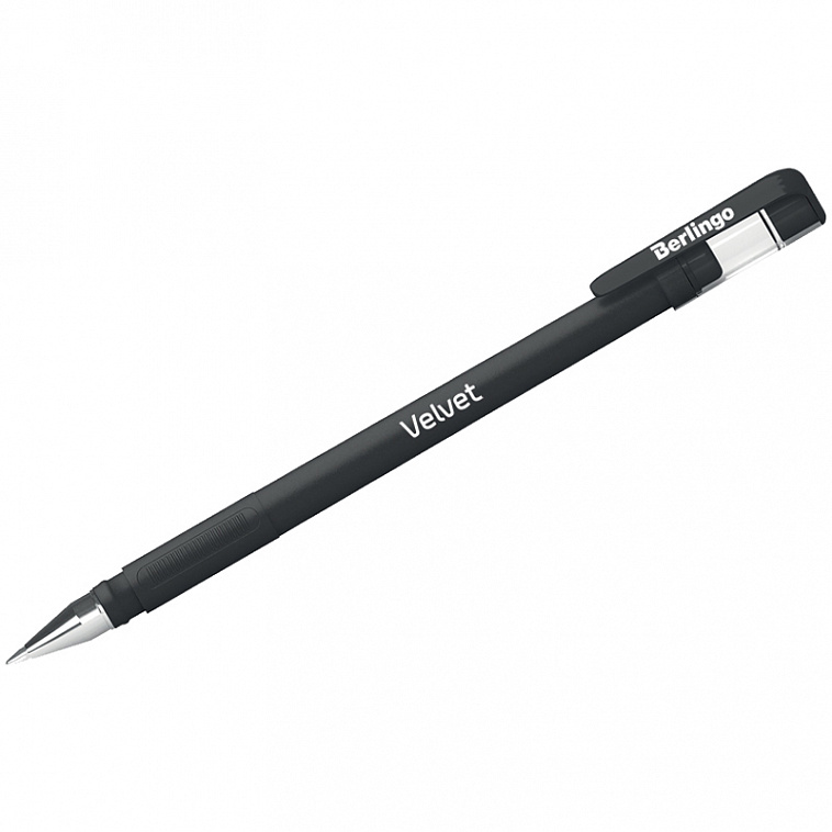 Ручка гелевая Berlingo "Velvet" 0,5 мм, прорезиненный корпус, черная