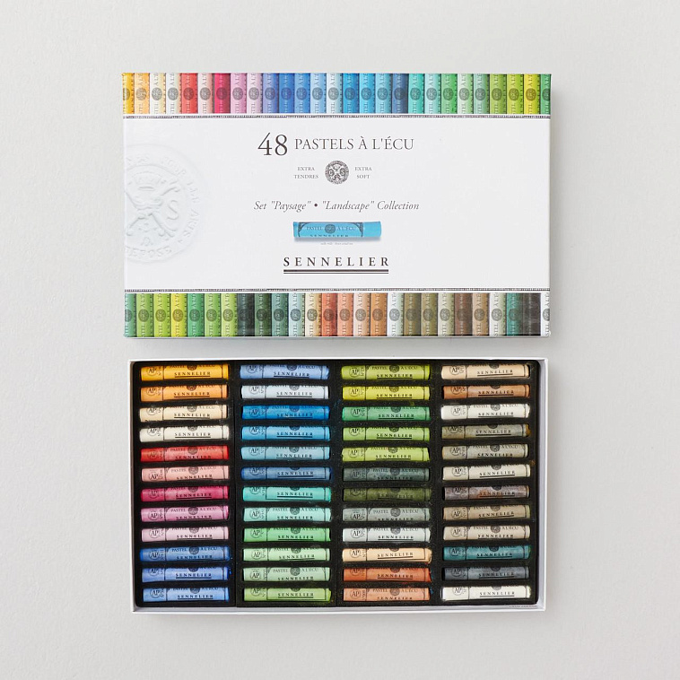 Набор сухой пастели Sennelier "A LECU" 48 цв пейзаж, в картонной коробке 606x758