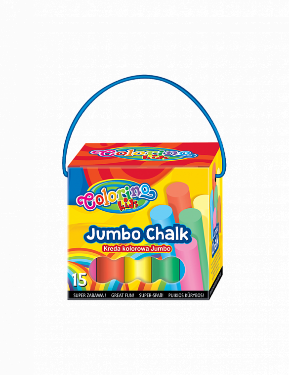 Набор мелков цветных Colorino"JUMBO" 8 цветов 15 шт., картонная коробка с ручкой 