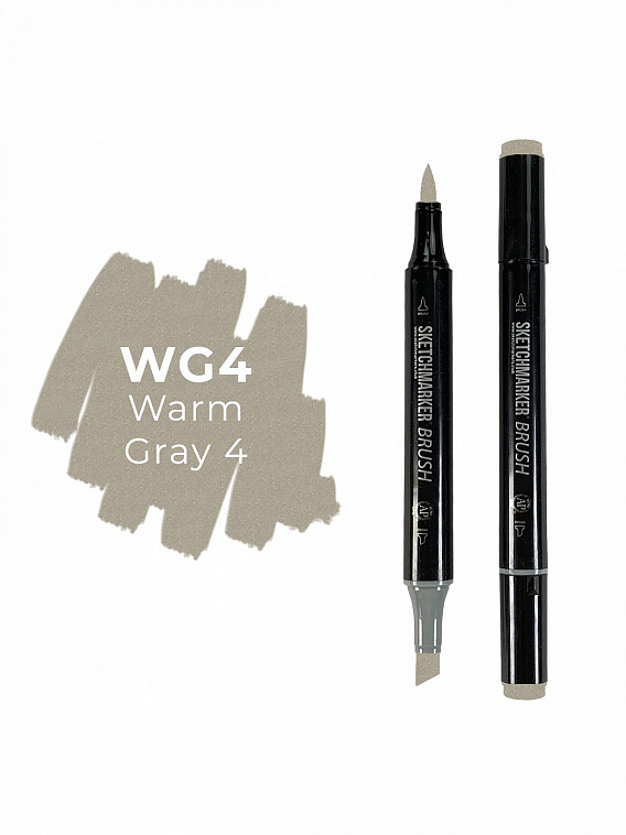 Маркер двухсторонний на спиртовой основе Sketchmarker Brush Цвет Теплый серый 4 606x758