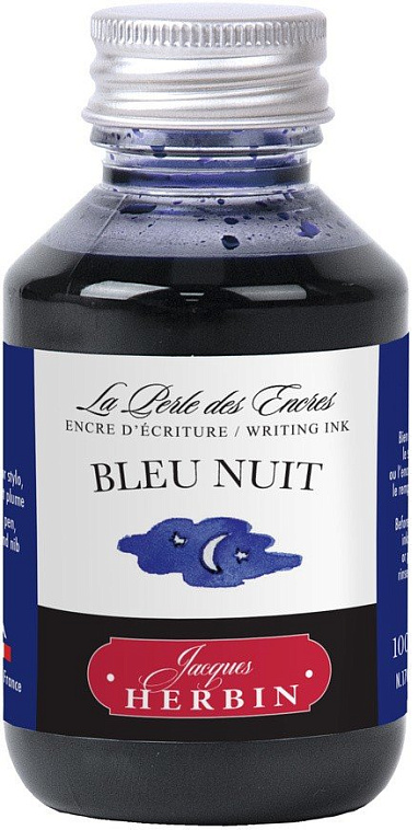 Чернила в банке Herbin, 100 мл, Bleu nuit, Темно-синий 606x758