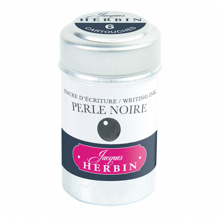 Набор картриджей для перьевой ручки Herbin,  Perle noire Черный, 6 шт 606x758