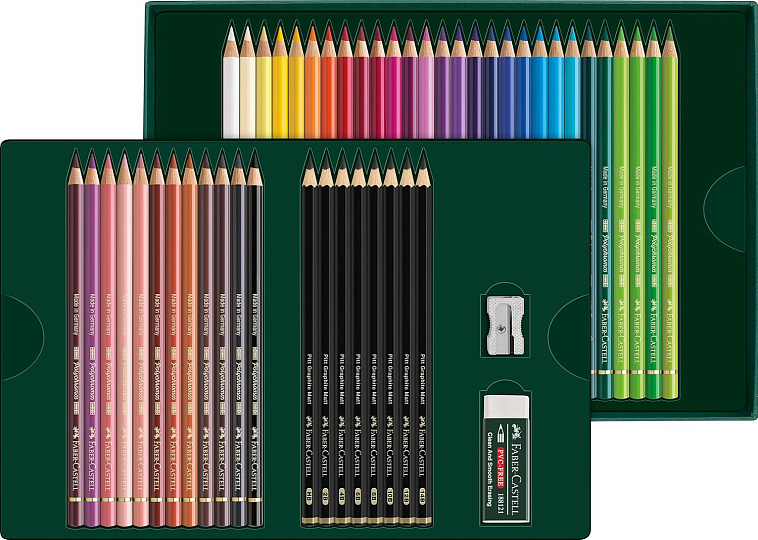 Набор художественных материалов Faber Castell "Polychromos & Pitt Graphite Matt ", 50 предметов 606x758