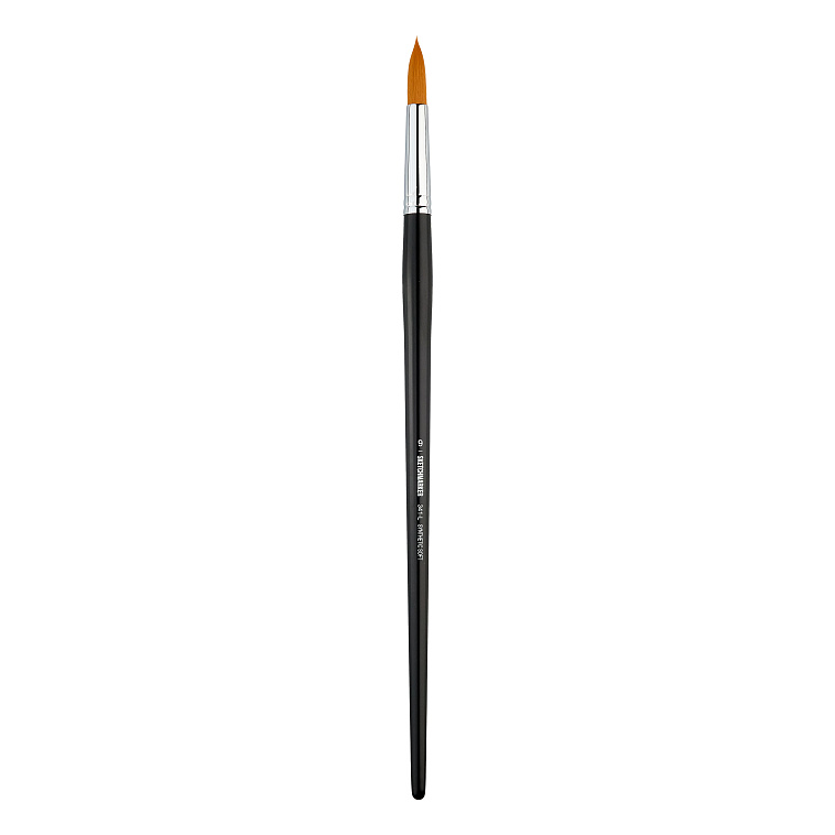 Кисть синтетика мягкая №9 круглая Sketchmarker "341" ручка длинная 606x758