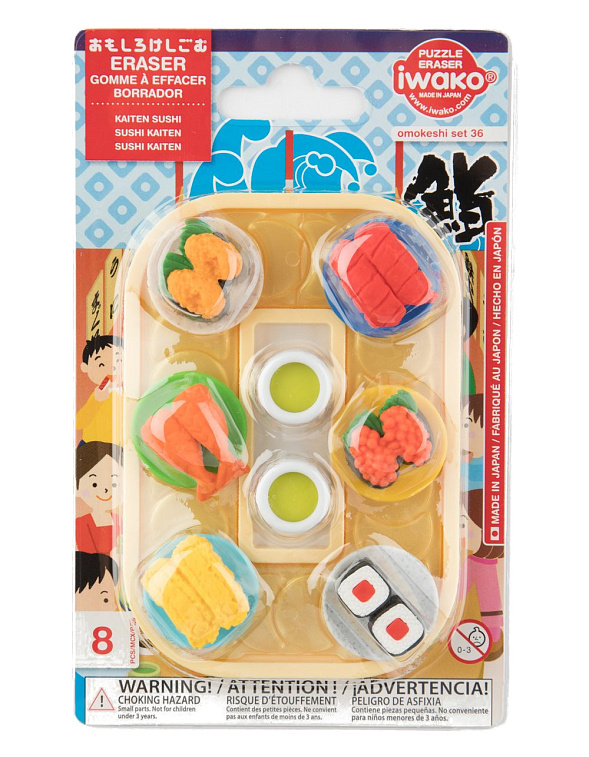 Ластик "IWAKO Conveyor Belt Sushi", блистер 606x758