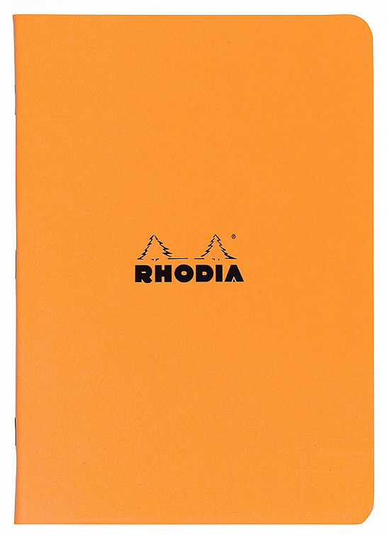 Тетрадь в линейку на скобах Clairefontaine "RHODIA" А4, 48 л, обложка оранжевая