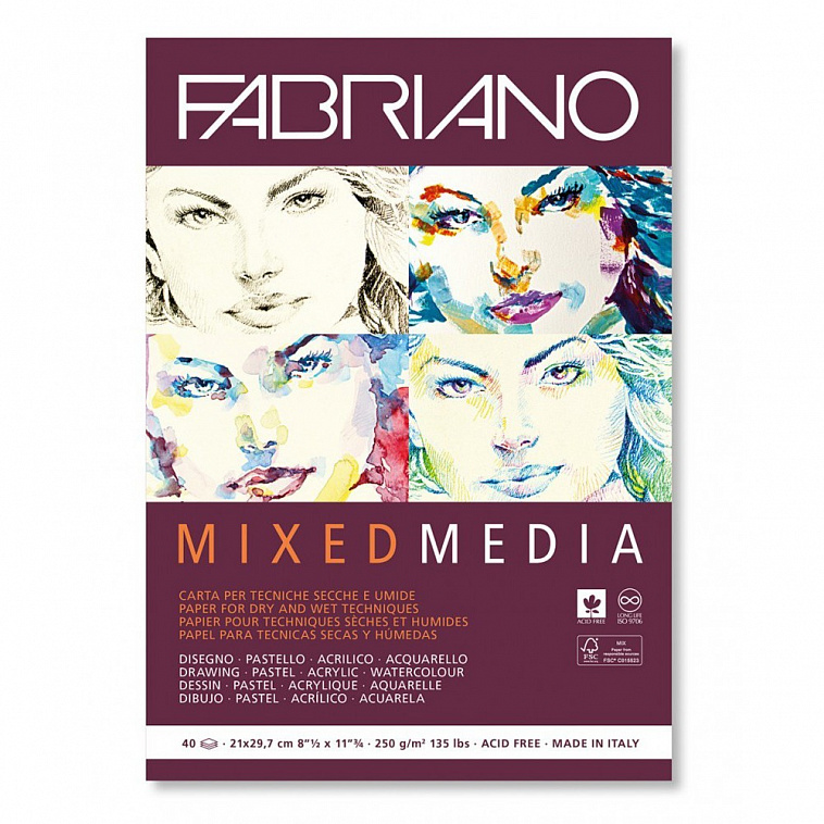 Альбом-склейка Fabriano "Mixed Media" 21х29,7 см 40 л 250 г