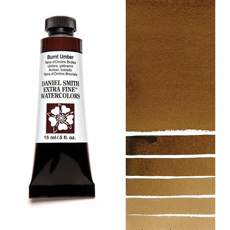 Акварель Daniel Smith в тубе 15 мл Умбра жженая/Burnt Umber (PBr7) 606x758