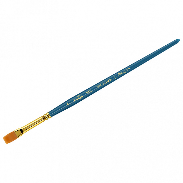 Кисть синтетика №8 плоская Гамма "Галерея" короткая ручка 606x758