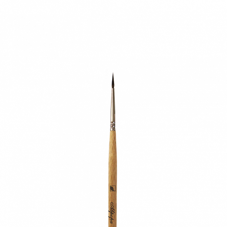 Кисть белка №1 круглая Альбатрос "Аврора" длинная ручка 606x758