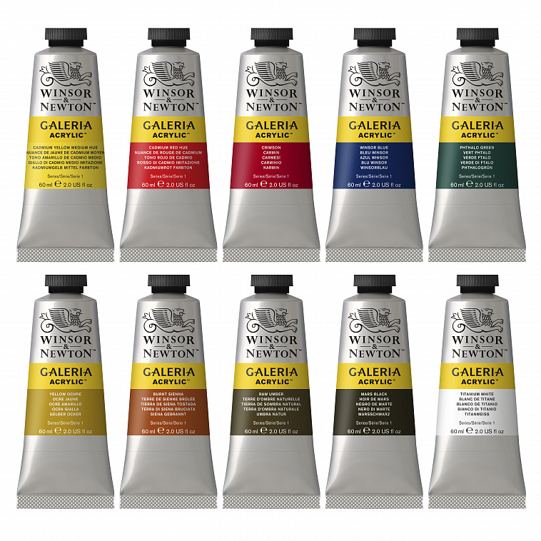 Набор акрила Winsor&Newton "Galeria" 10 цв*60 мл  606x758