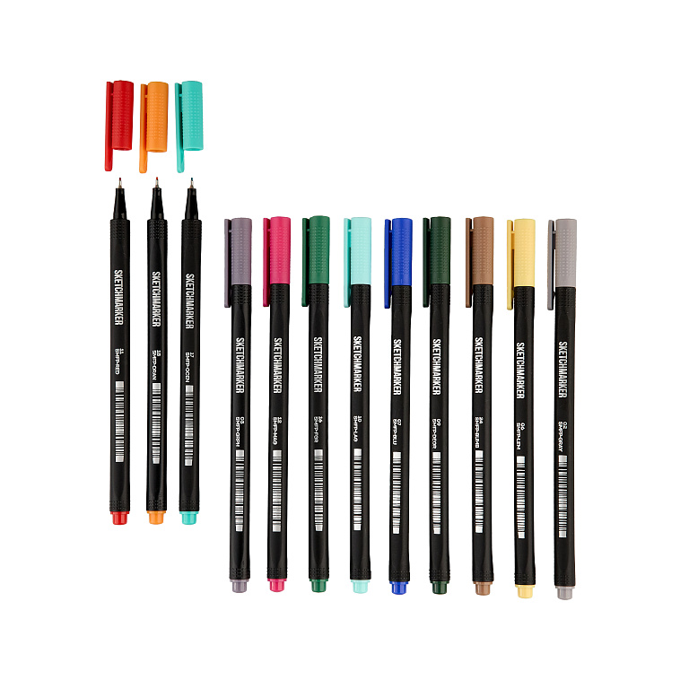 Набор цветных линеров Sketchmarker "Artist Fine Pen" 24 Studio цвета в картонной упаковке 606x758