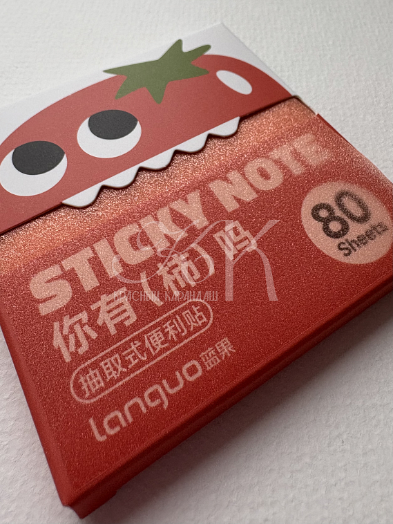 Блок самоклеящийся Languo, Z-сложение, 76х76 мм, 80 л, квадратный, красный 606x758