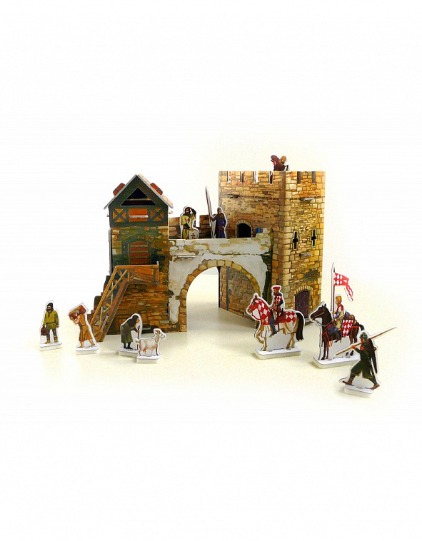 Игровой набор из картона Средневековый город "Старые ворота"