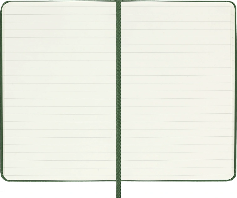 Записная книжка в линейку Moleskine "Classic" Pocket 90х140 мм 192 стр., твердая обложка зеленая 606x758
