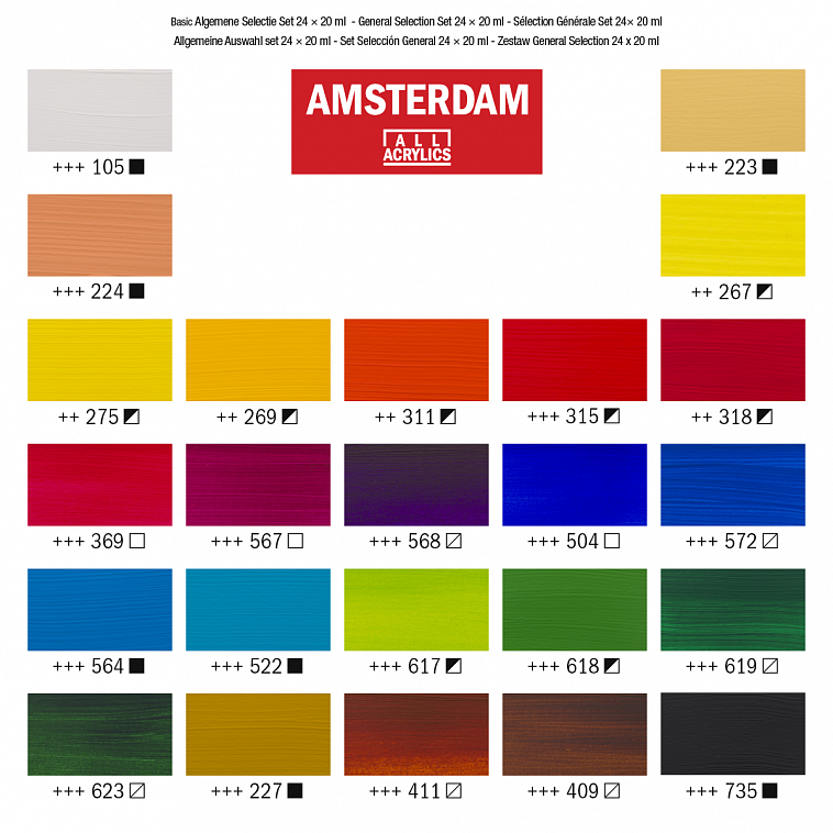 Набор акрила Talens "Amsterdam" 24 цв стандарт 