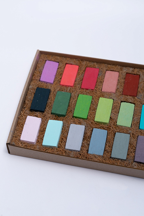 Набор пастели сухая, мягкая ручной работы EARTHBERRY "Базовый", 30 цветов 606x758