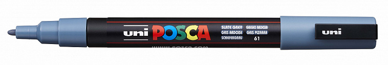 Маркер UNI "POSCA" PC-3M, 0,9-1,3 мм, наконечник пулевидный, №61 цвет сине-серый 606x758