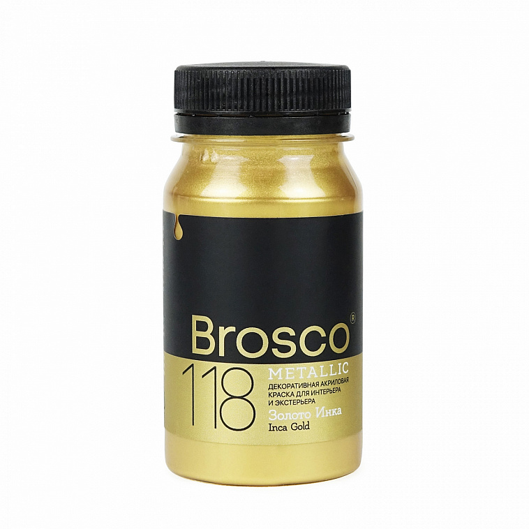 Краска декоративная Brosco 100 мл Золото Инка 606x758