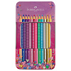 Набор карандашей цветные Faber-Castel "Sparkle", 12 цв., трехгран., метал. короб 1