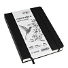 Скетчбук Гамма "Студия" А5 100 л 110 г, черный, твердая обложка, на резинке, белая 2