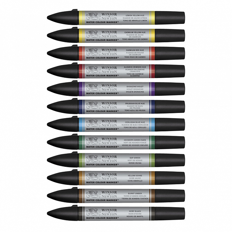 Набор маркеров на водной основе Winsor & Newton "Water Colour" 12 цветов