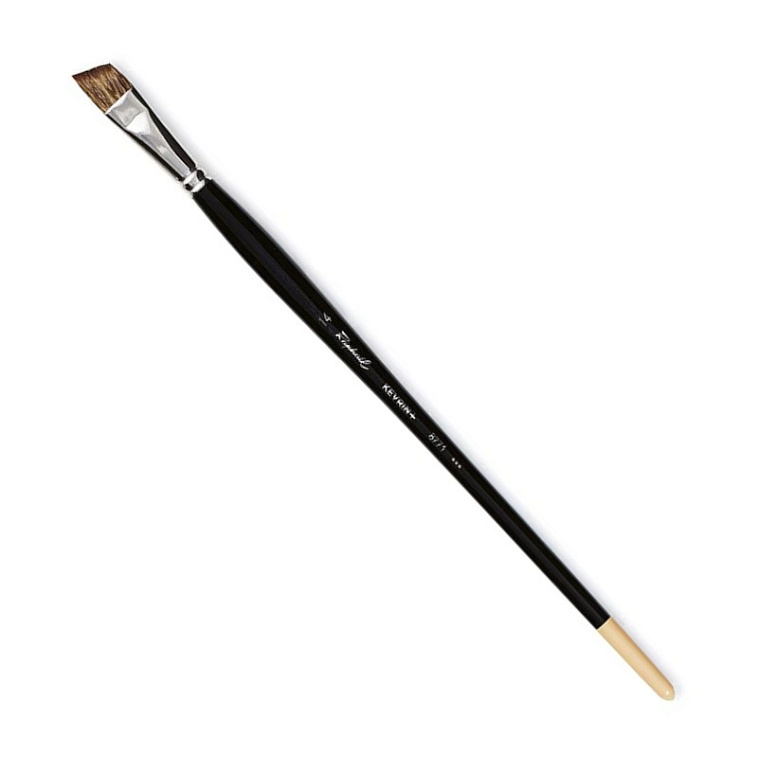 Кисть синтетика имитация мангуста №14 наклонная Sennelier "Kevrin+" длинная ручка 606x758
