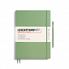 Записная книжка в линейку Leuchtturm Master Slim А4+ 123 стр., твердая обложка пастельный зеленый