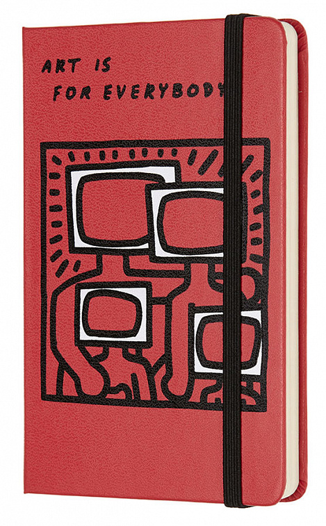 Записная книжка нелинованная Moleskine "KEITH HARING" Pocket 90x140 мм 192 стр красный 606x758