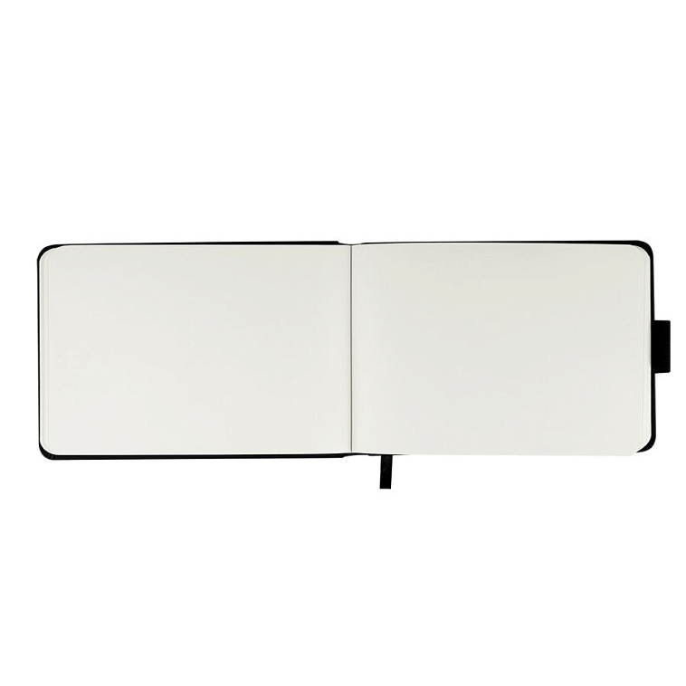 Скетчбук Гамма "Студия" 14,8х10,5 см 100 л 110 г, черный, твердая обложка, на резинке, слоновая кость 606x758