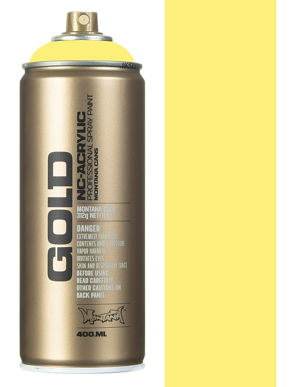 Краска для граффити Montana "Gold" 400 мл в аэрозоли, бледно-желтая 606x758