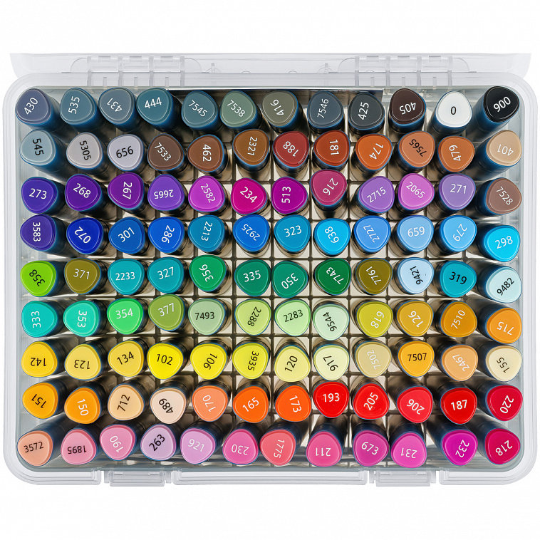 Набор двусторонних маркеров для скетчинга Гамма "Студия" 108 цв., основные цвета, пулевид./клиновид.