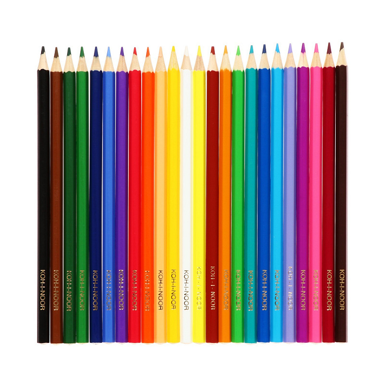 Набор карандашей цветных Koh-i-Noor "RACOON 3554", 24 цв, картон. упак. с подвесом 606x758