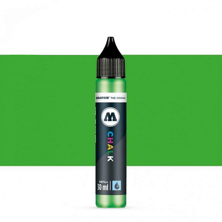 Заправка для маркеров Molotow "CHALK Refill" 30 мл Неоновый зеленый 606x758