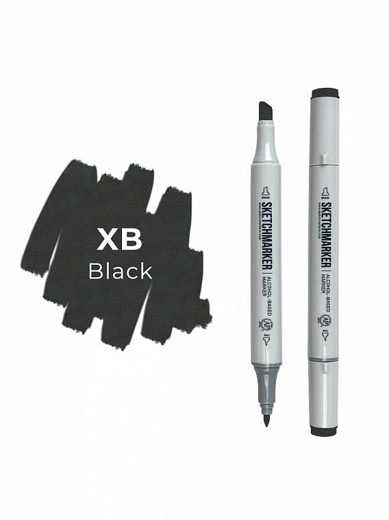 Маркер двухсторонний на спиртовой основе Sketchmarker Цвет Черный 606x758