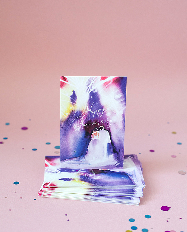 Открытка "Happy Anniversary" 606x758