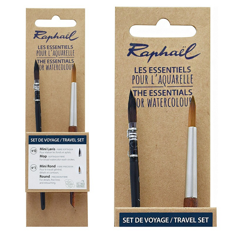 Набор кистей Sennelier синтетика для акварели "Softaqua" №0 и акрила "Precision" №1 606x758