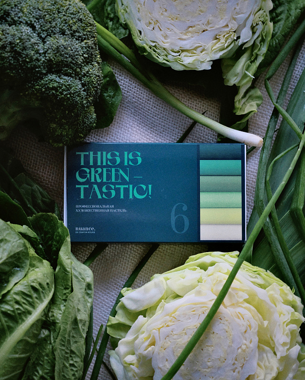 Набор пастели сухой nuance., This is Green-tastic!, 6 шт (зеленые) 606x758